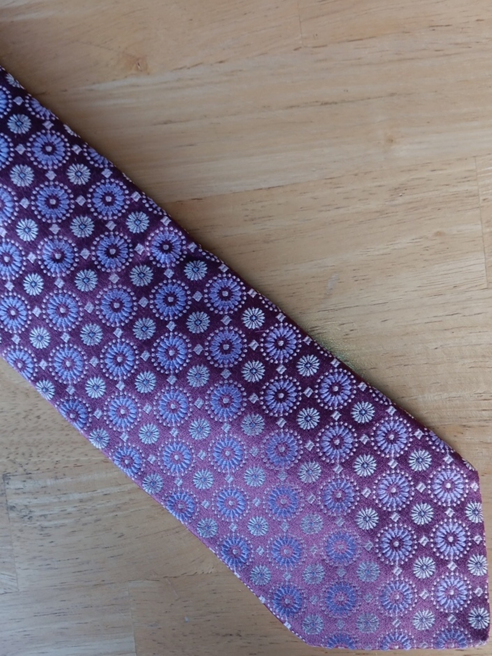 Ike Behar Purple Floral Medallion Tie